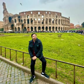 Myles Tan at the Colosseum Rome